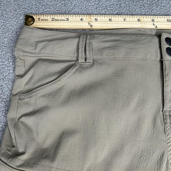 Prana Convertible Cargo Pants Womens 10 Light Brown Nylon Zip Off Hiking Outdoor - Picture 6 of 13